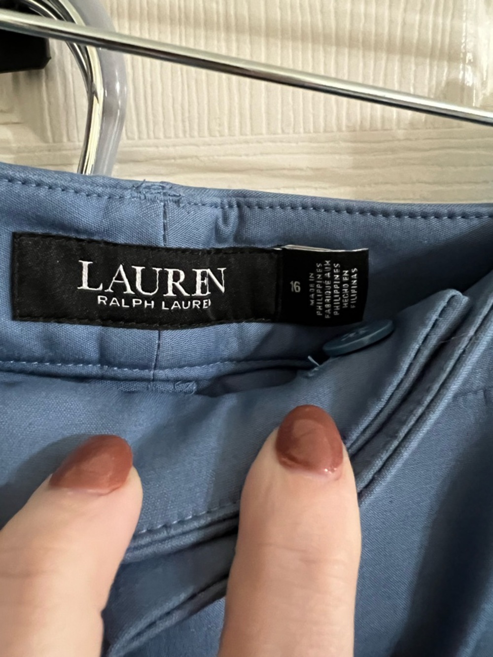 Lauren Ralph Lauren Pale Azure Blue Skinny Pants Size 16 - Picture 4 of 7